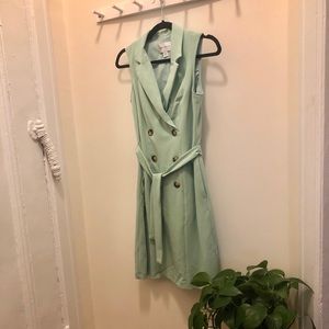 Mint Green Button Suit Dress